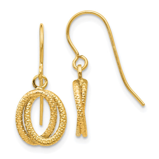 Buy Stylish 14k Gold Textured Dangle Earrings - Exclusive Design, Perfect Value