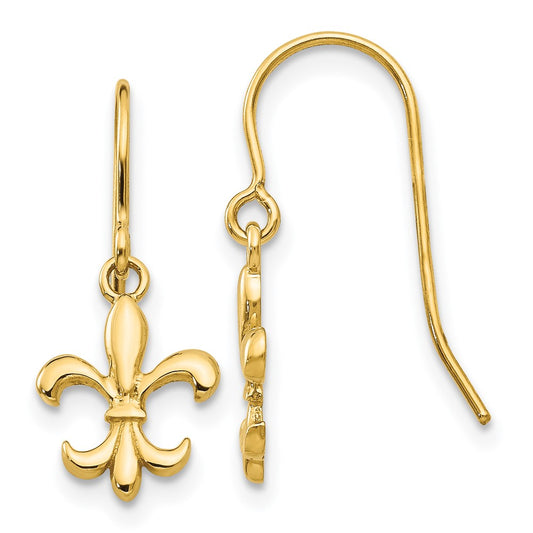 Buy Stylish 14K Gold Fleur de Lis Drop Earrings - High-Quality Design