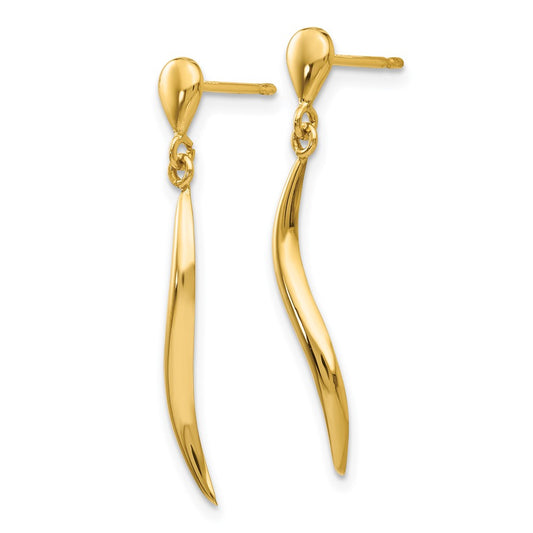 Exclusive 14K Gold Polished Dangle Earrings | Stylish, Lightweight Design