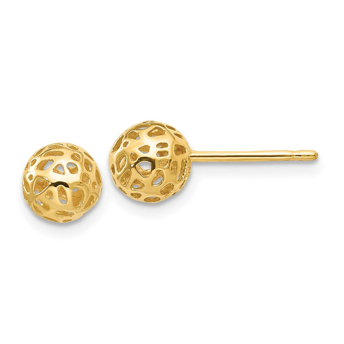 Buy 14K Yellow Gold Elegant Ball Stud Earrings - Stylish and Affordable Luxury!-1