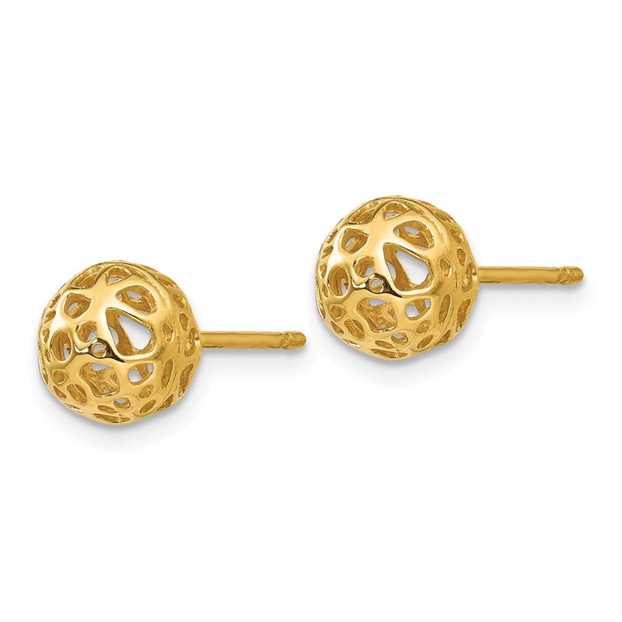Shop Stylish 14K Yellow Gold Decorative Ball Stud Earrings - Medium Size, 3g-2