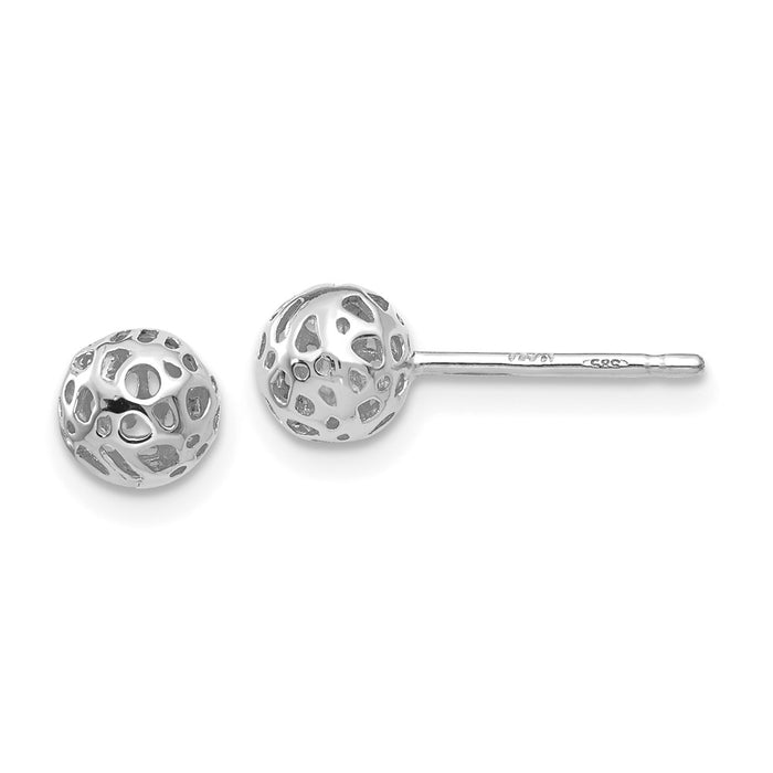 Buy Stylish 14K White Gold Ball Stud Earrings - Delicate & Affordable Luxury-1