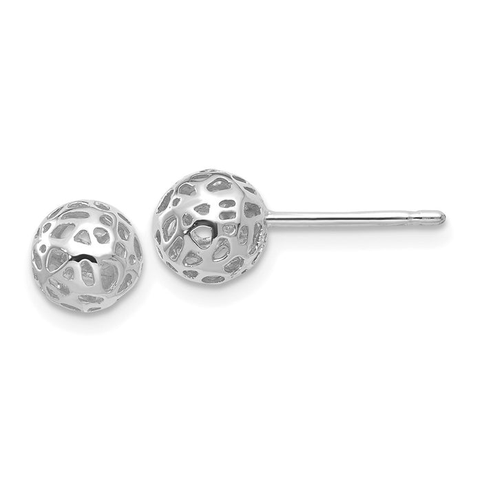 Buy 14K White Gold Elegant Ball Stud Earrings - Stylish, High-Quality Value-1