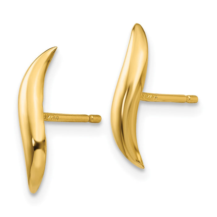 Shop Stylish 14K Gold Polished Fancy Stud Earrings - Affordable Luxury Jewelry-2
