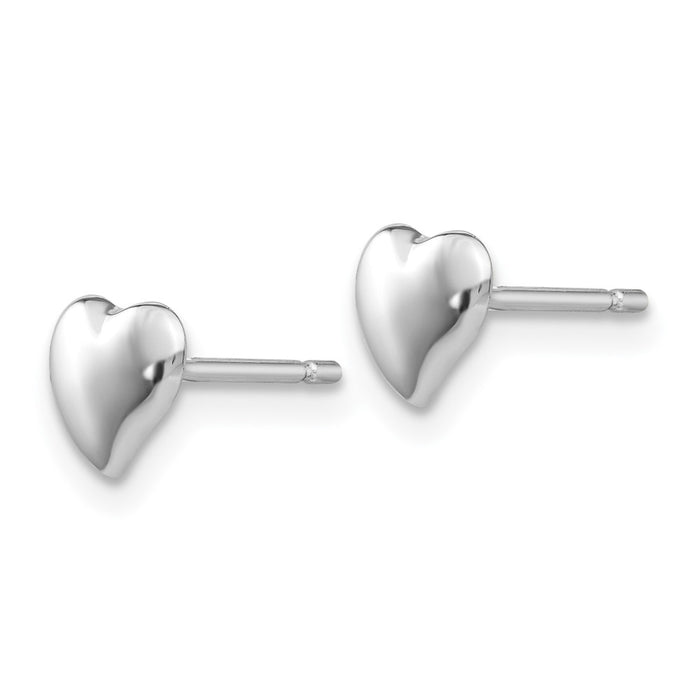 Buy Stylish 14K White Gold Heart Stud Earrings - .85mm, Affordable Luxury!-2