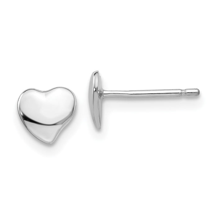 Buy Stylish 14K White Gold Heart Stud Earrings - .85mm, Affordable Luxury!-1