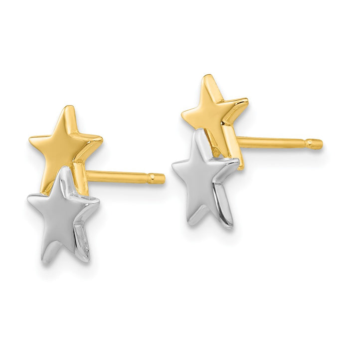Buy Exclusive 14K Rhodium-Plated Polished Star Stud Earrings - Stylish Value!-2