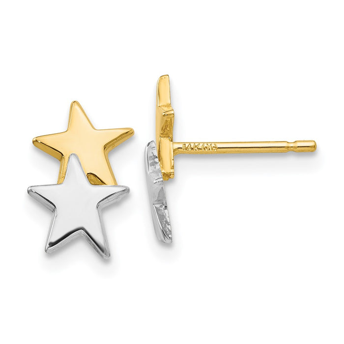 Buy Exclusive 14K Rhodium-Plated Polished Star Stud Earrings - Stylish Value!-1