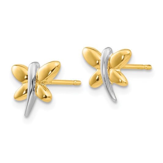 Exclusive 14K Rhodium-Plated Dragonfly Stud Earrings - Stylish Value Accessory