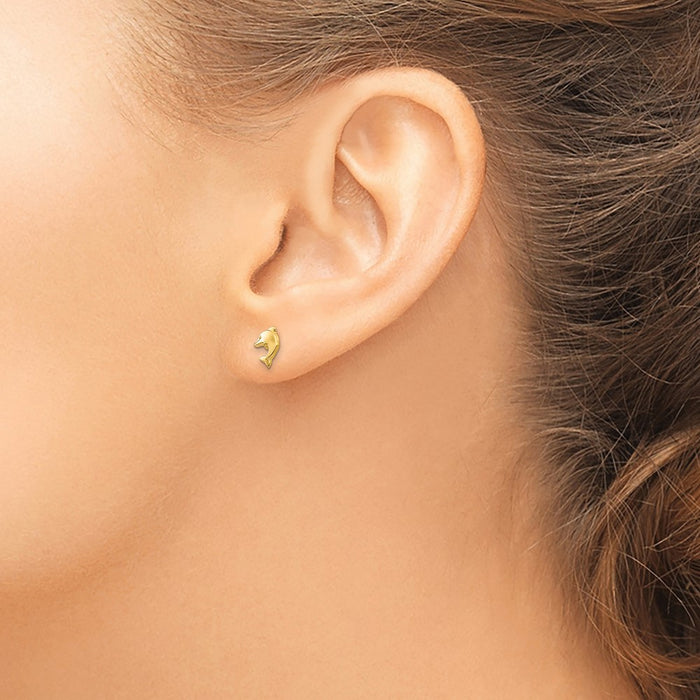 Shop Exclusive 14K Gold Dolphin Stud Earrings | Stylish & Affordable Luxury-3
