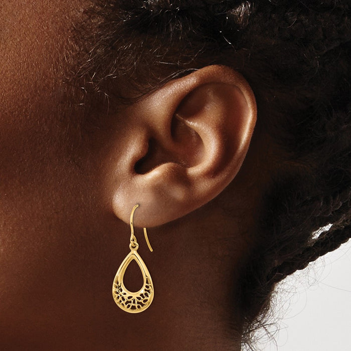 Shop Exclusive 14K Gold Floral Teardrop Earrings - Stylish Design & Quality-3