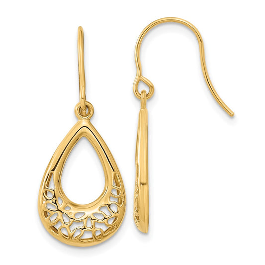Shop Exclusive 14K Gold Floral Teardrop Earrings - Stylish Design & Quality