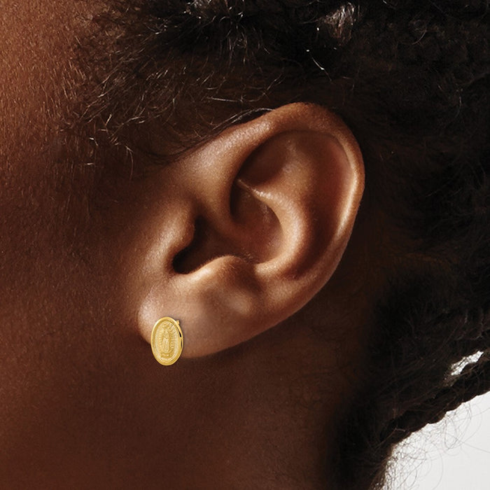 Buy Exclusive 14K Gold Our Lady of Guadalupe Stud Earrings - Stylish & Affordable-3