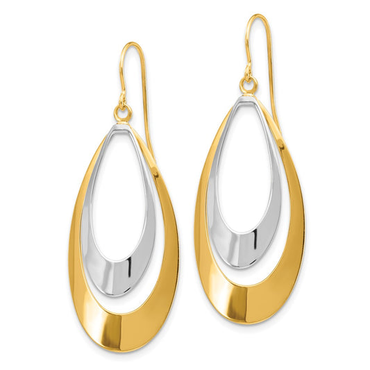 Buy Stylish 14K Two-Tone Drop Earrings - Affordable Luxury for Every Occasion