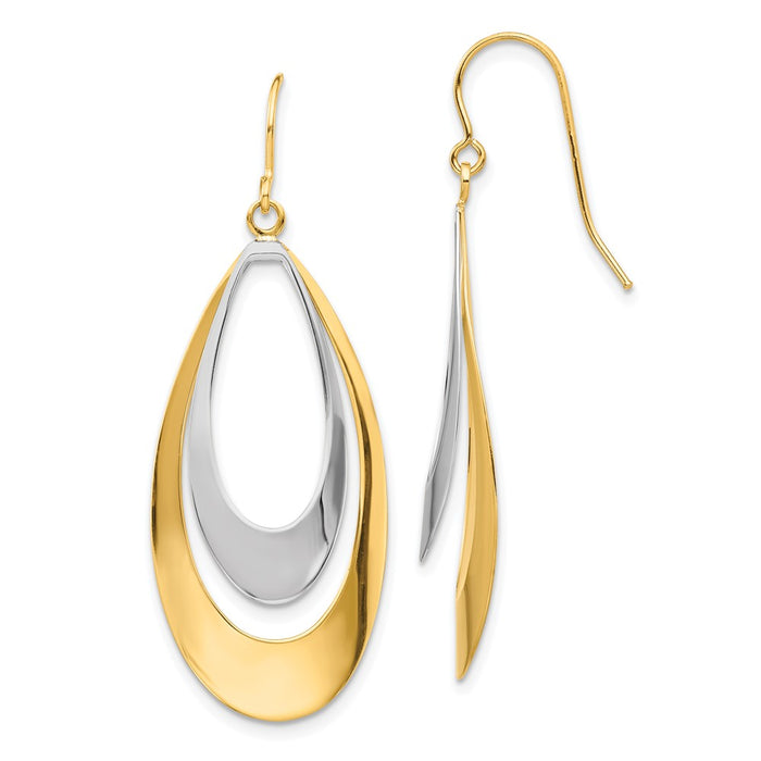 Buy Stylish 14K Two-Tone Drop Earrings - Affordable Luxury for Every Occasion-1