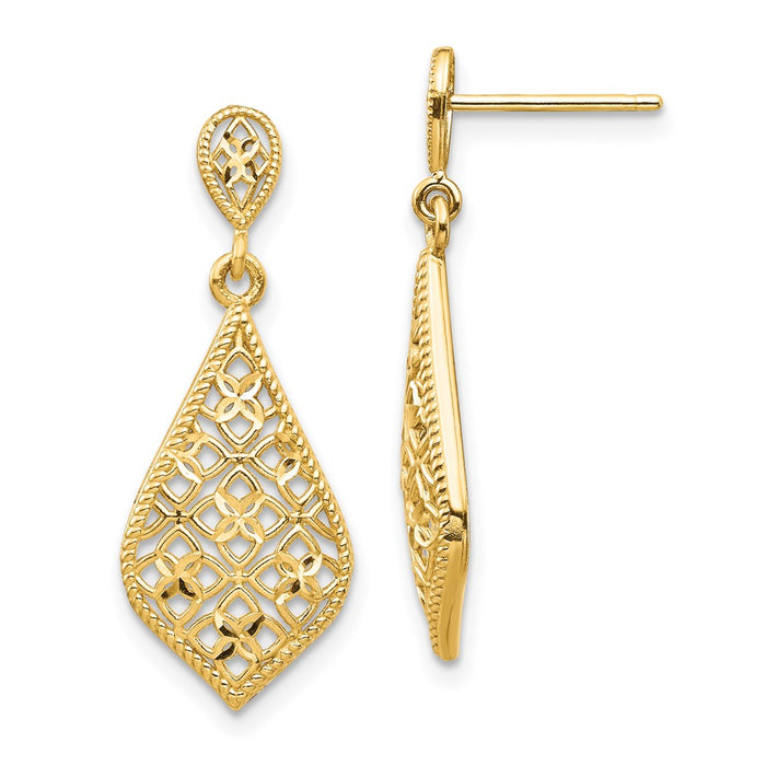 Buy 14K Elegant Dangle Post Earrings - Stylish Design, Affordable Luxury!-1