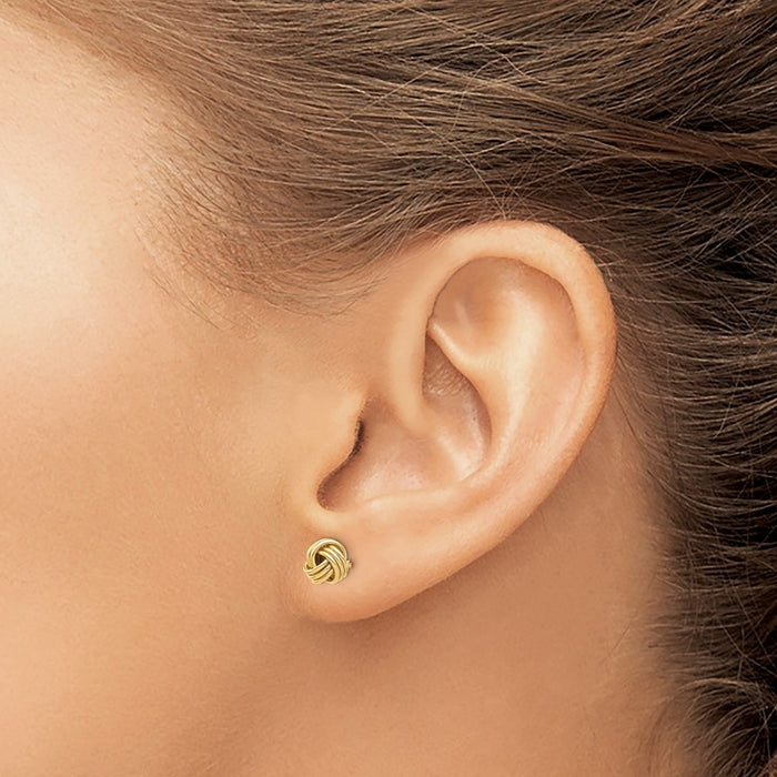 Buy Stylish 14K Gold Love Knot Stud Earrings - .85mm, Luxury and Value!-3