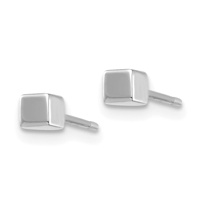 Shop 14K White Gold Square Stud Earrings - Stylish 0.85mm Luxury Design-2