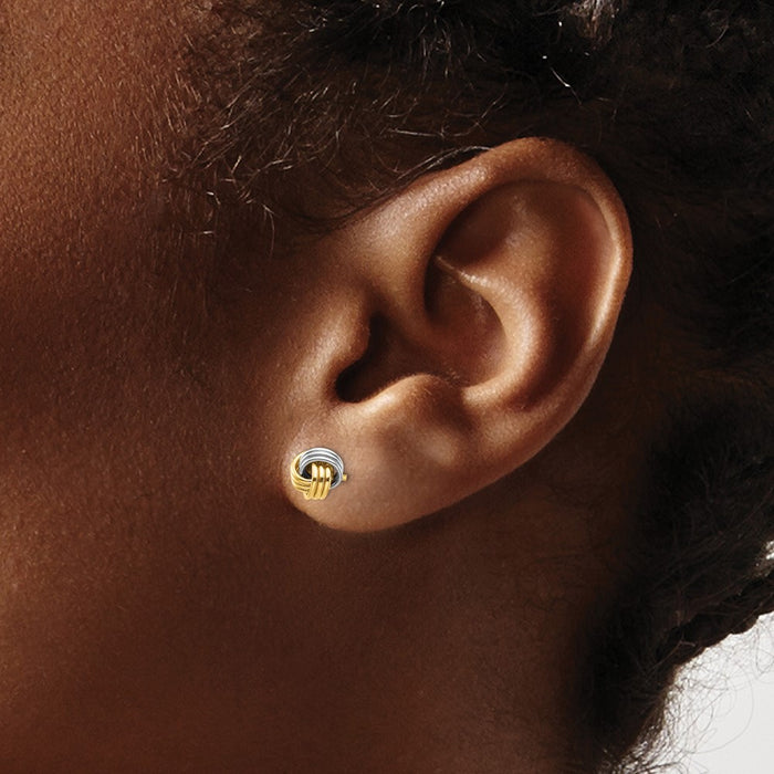 Shop Luxury 14K White Gold Rhodium-Plated Love Knot Stud Earrings - Stylish Design-3