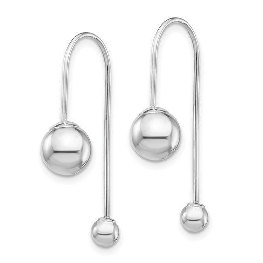 Buy Stylish 14K White Gold Beaded Threader Earrings - Exclusive Design