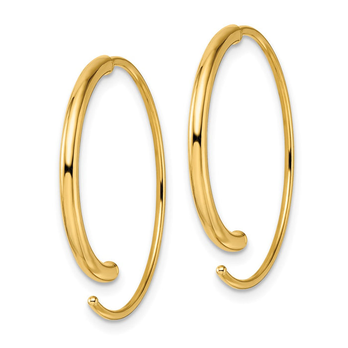 Exclusive 14K Gold Polished Threader Earrings - Stylish & Affordable Luxury-2