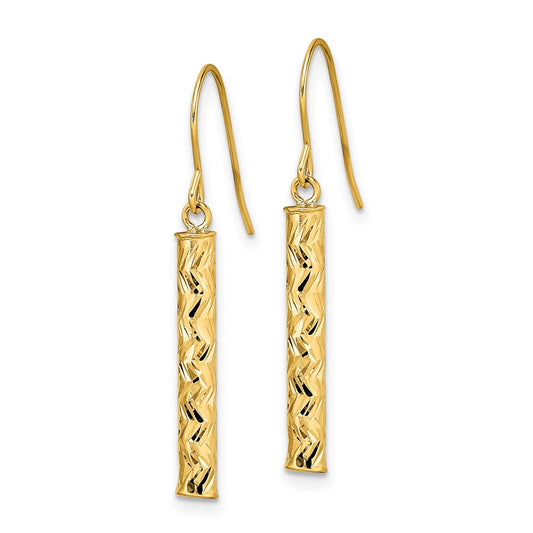High-Quality 14K Gold Polished Dangle Earrings - Stylish Luxury at Great Price