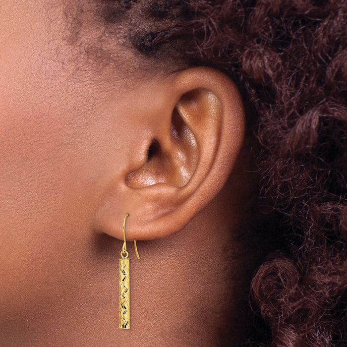 High-Quality 14K Gold Polished Dangle Earrings - Stylish Luxury at Great Price-3