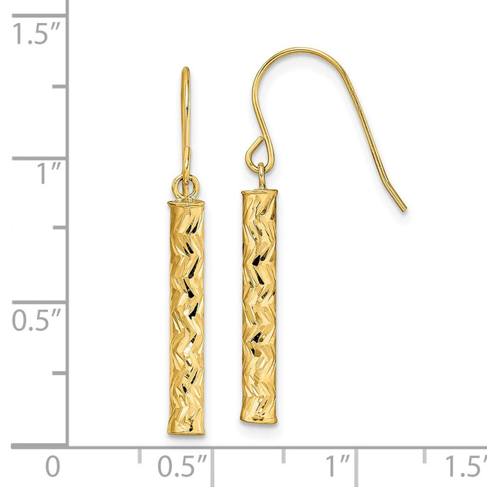 High-Quality 14K Gold Polished Dangle Earrings - Stylish Luxury at Great Price-4