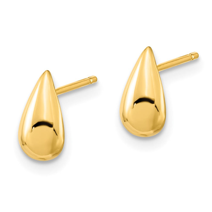 Buy Stylish 14K Gold Teardrop Stud Earrings - .85mm, Affordable Luxury!-2