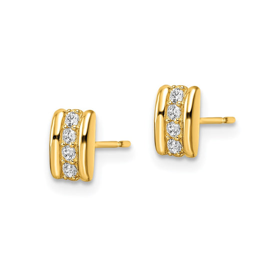 Buy 14K Gold Cubic Zirconia Stud Earrings - Stylish, Affordable Luxury!