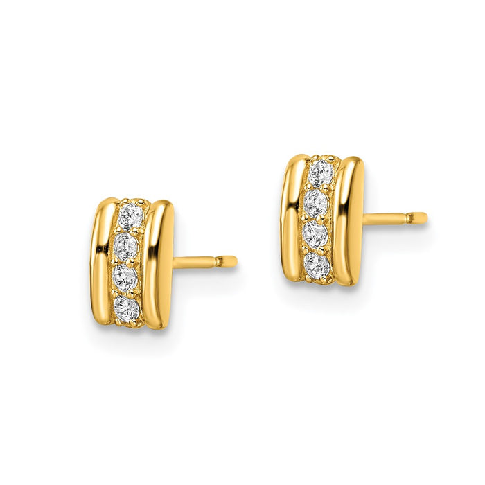 Buy 14K Gold Cubic Zirconia Stud Earrings - Stylish, Affordable Luxury!-2