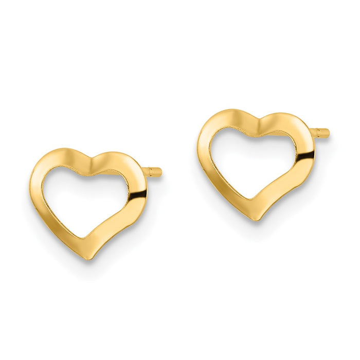 Shop 14K Gold Polished Heart Stud Earrings - Stylish Luxury for Any Occasion-2