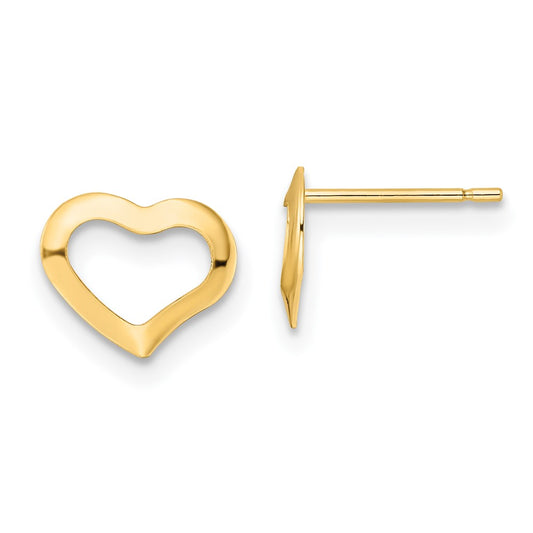 Shop 14K Gold Polished Heart Stud Earrings - Stylish Luxury for Any Occasion