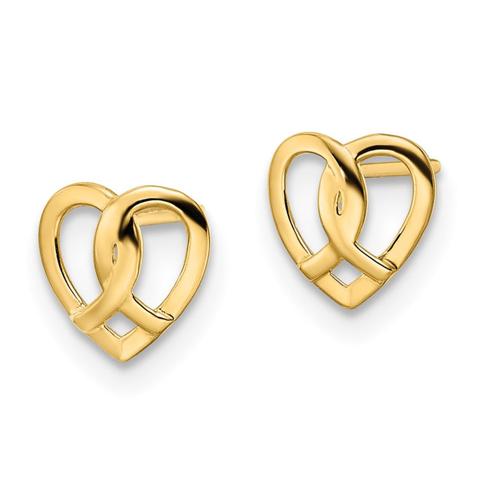 Shop Stylish 14K Gold Heart-Shaped Stud Earrings - Affordable Luxury Pair-2