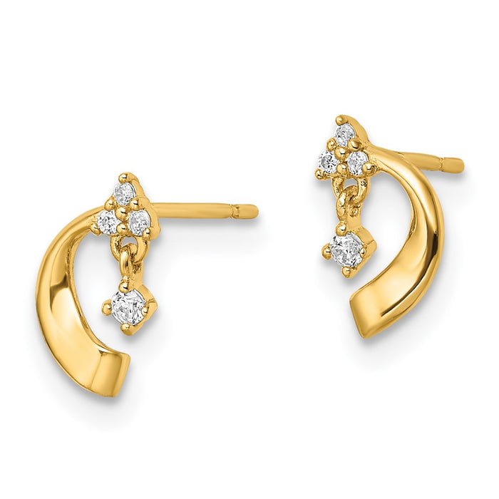 Shop Exclusive 14K Gold Cubic Zirconia Stud Earrings - Stylish & Affordable!-2