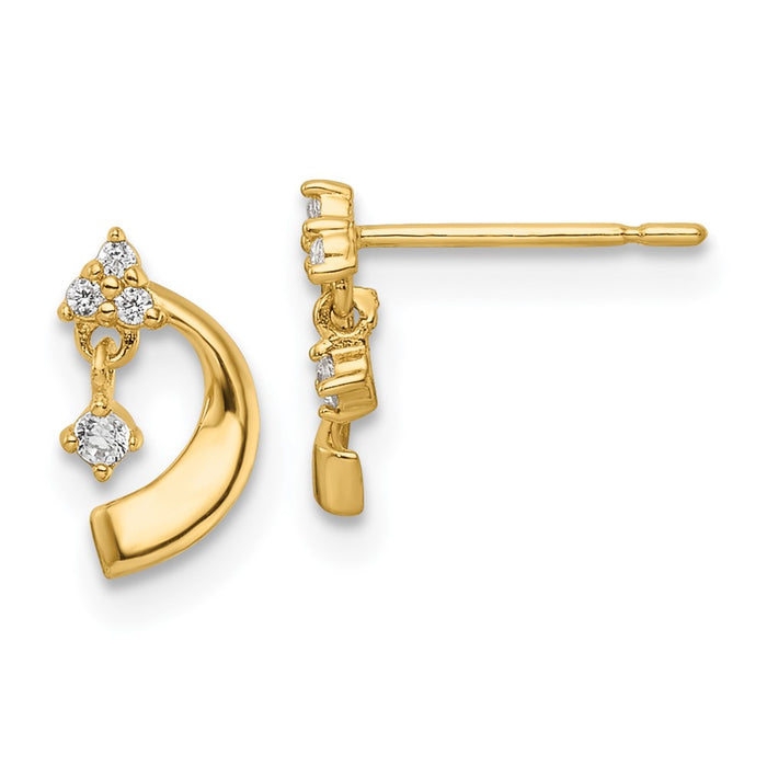 Shop Exclusive 14K Gold Cubic Zirconia Stud Earrings - Stylish & Affordable!-1