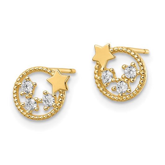 Buy Stylish 14K Gold Star Stud Earrings with Cubic Zirconia - Affordable Luxury!