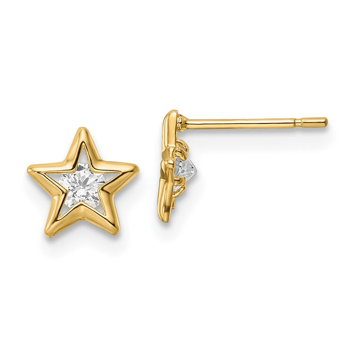 Shop Stylish 14K Gold Cubic Zirconia Star Stud Earrings - Affordable Luxury-1