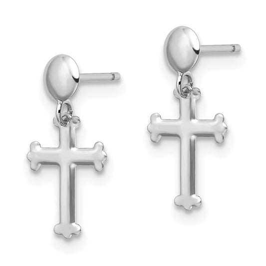 Shop Stylish 14K White Gold Cross Dangle Earrings - Affordable Luxury!
