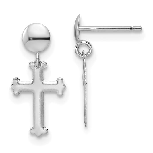 Shop Stylish 14K White Gold Cross Dangle Earrings - Affordable Luxury!
