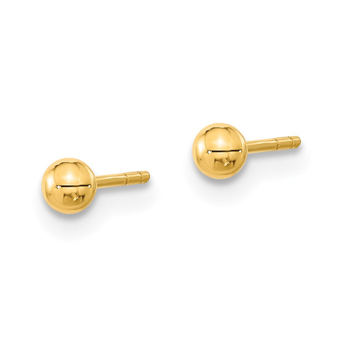 Buy Stylish 14K Gold Ball Post Cross & CZ Earrings Set - 3 Pairs, Affordable!-3