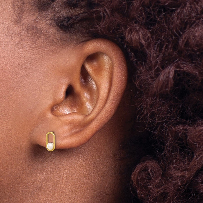 Shop 14K Gold Freshwater Cultured Pearl Stud Earrings - Stylish & Affordable!-3