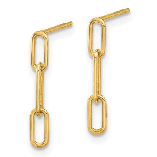 Exclusive 14K Gold Polished Open Link Dangle Earrings | Stylish Luxury Value