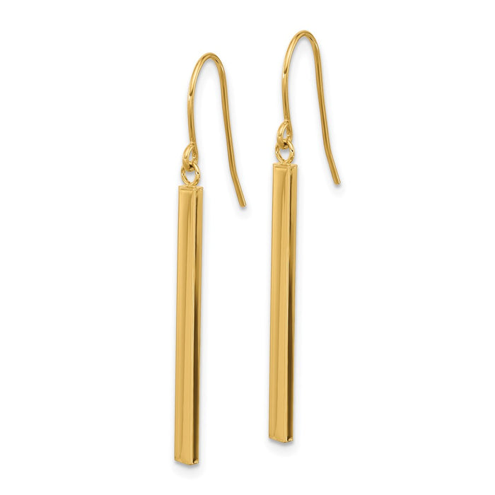 Buy Designer 14K Gold Bar Drop Earrings - Stylish, Lightweight, Affordable-2