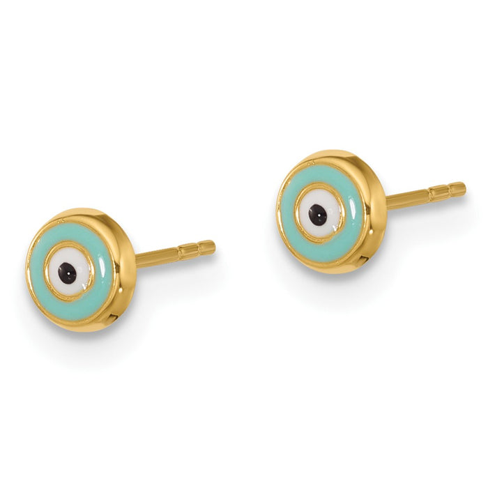 Shop Luxury 14K Gold Evil Eye Enamel Stud Earrings - Stylish & Affordable!-2