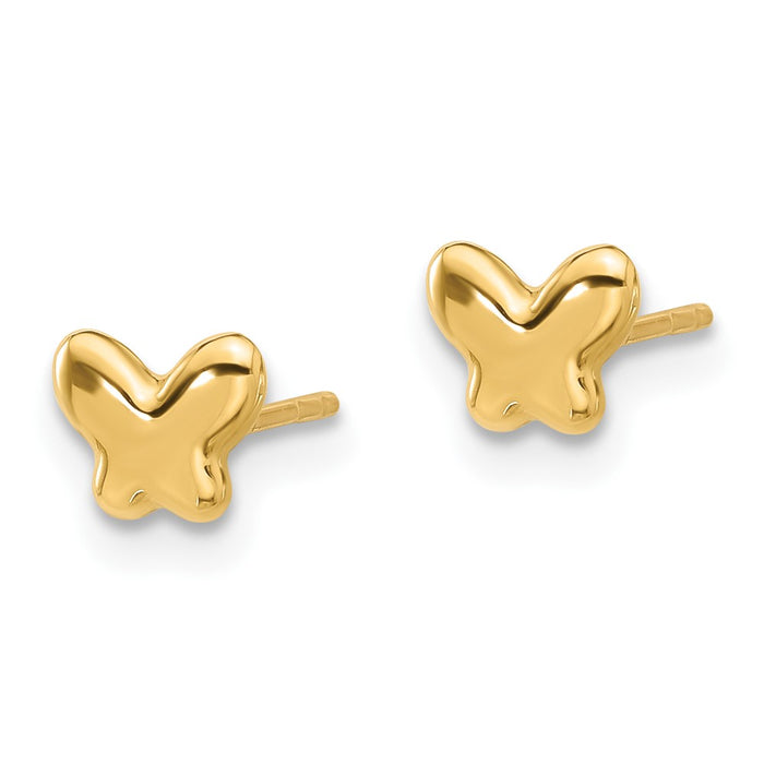 High-Quality 14K Gold Polished Butterfly Stud Earrings - Stylish & Affordable!-2
