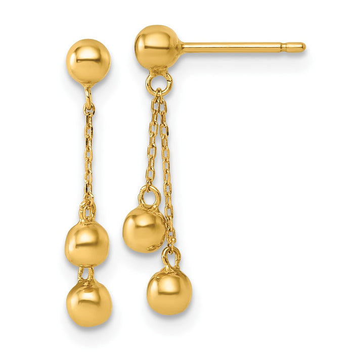 Buy Stylish 14K Gold Polished Dangle Ball Earrings - 1.5" Length, Luxury Look-1