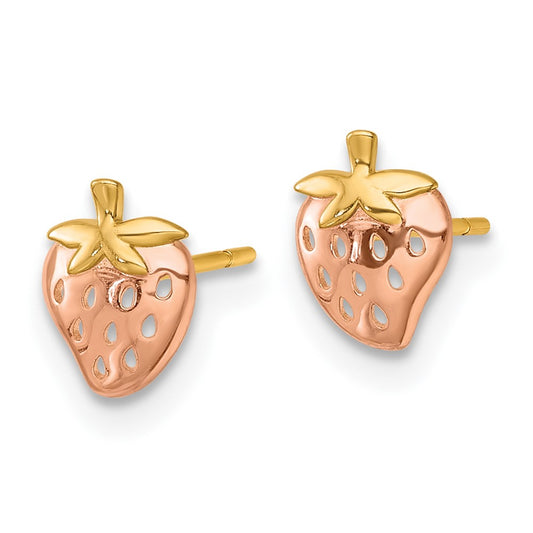 Shop Stylish 14K Rose Rhodium-Plated Strawberry Post Earrings - Affordable Luxury