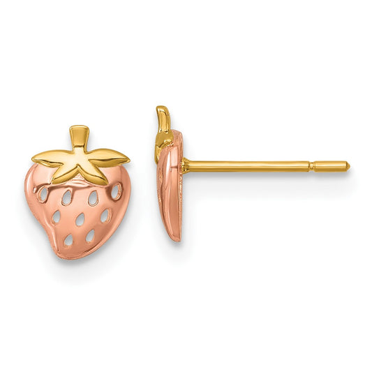 Shop Stylish 14K Rose Rhodium-Plated Strawberry Post Earrings - Affordable Luxury