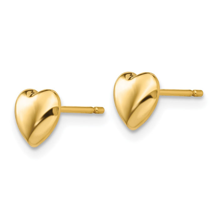 Buy 14K Gold Polished Heart Stud Earrings - Stylish Luxury, 0.85mm Design-2